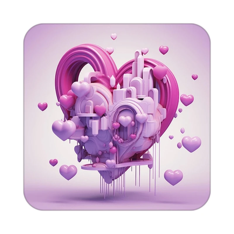 زیر لیوانی کاکتی مدل عاشقانه کد mp10452