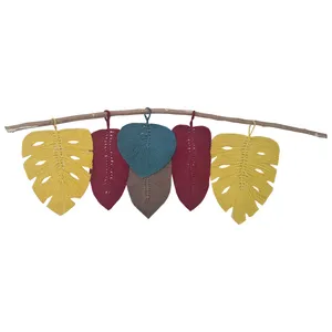 دیوارکوب بافتنی مدل مکرومه طرح برگ کد 08
