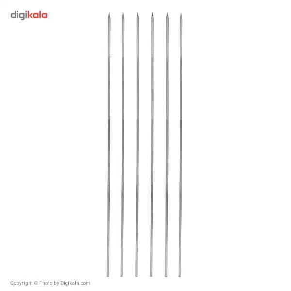 سیخ استیل جگر مدل ساده بسته 6 عددی