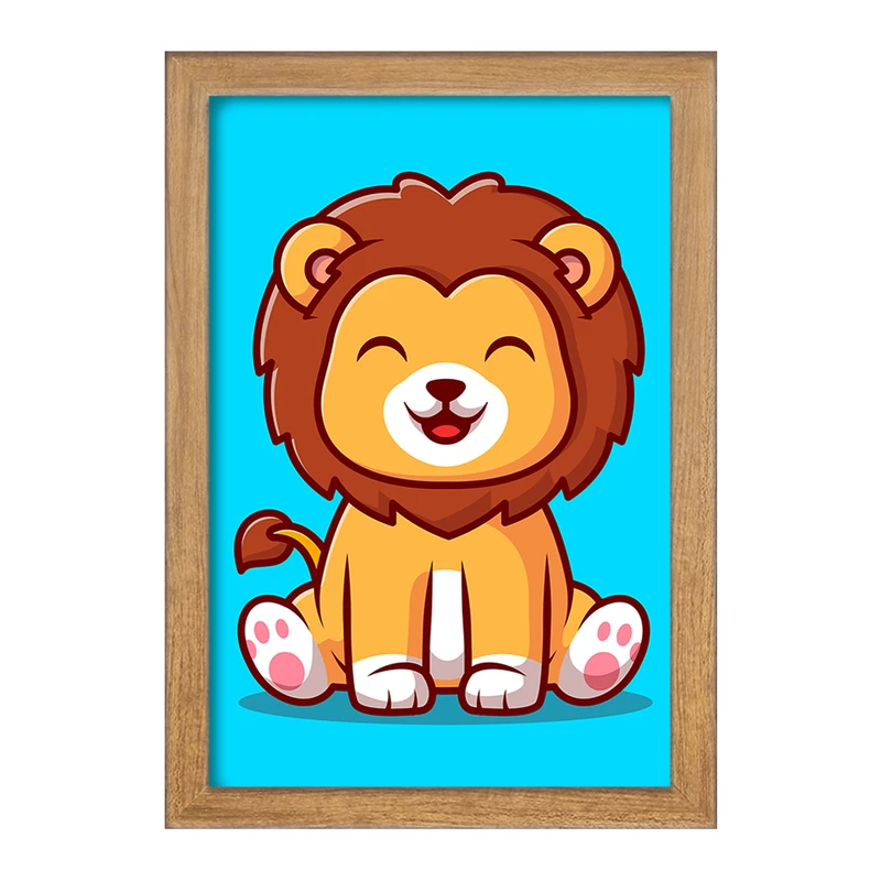 تابلو خندالو مدل  حیوانات بامزه شیر کد 25430