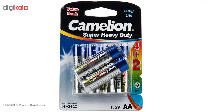 باتری قلمی کملیون مدل Super Heavy Duty بسته 6 عددی