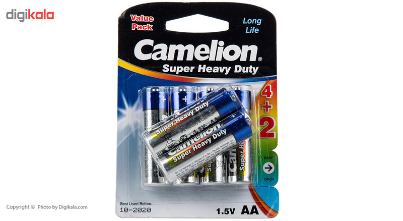 باتری قلمی کملیون مدل Super Heavy Duty بسته 6 عددی