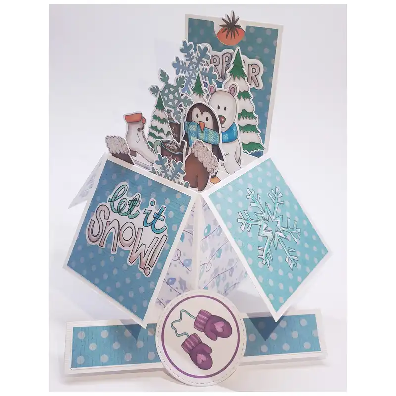 کارت پستال مدل سه بعدی طرح Let it Snow