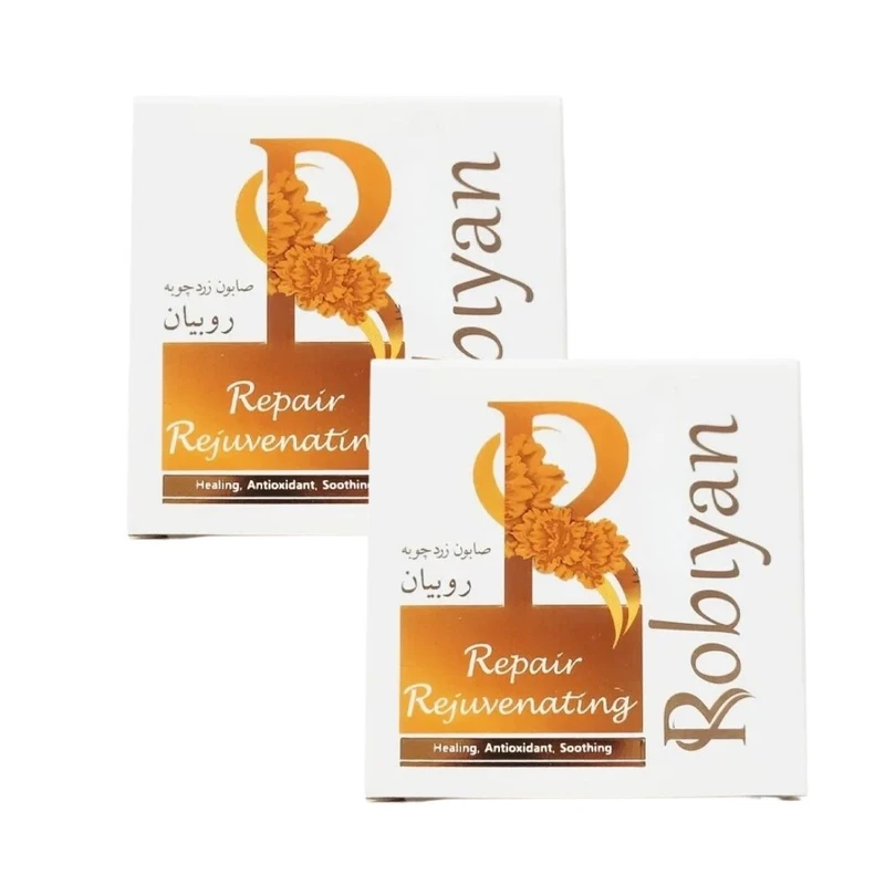 صابون شستشو روبیان مدل زردچوبه وزن 100 گرم مجموعه 2 عددی