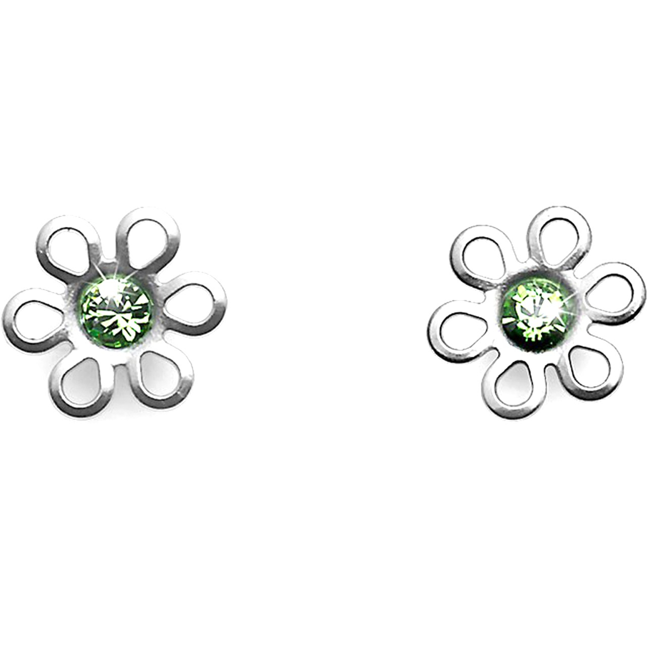 گوشواره میخی الیور وبر مدل Flower Peridot 3088-214