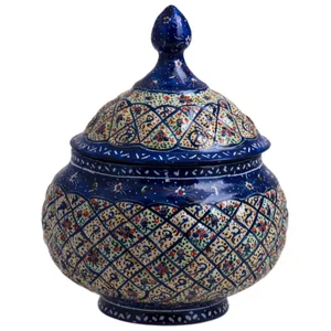 قندان میناکاری رستا طرح 38-17-102 ارتفاع 15 سانتی متر
