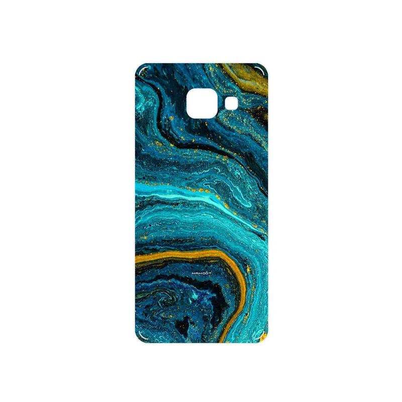 برچسب پوششی ماهوت مدل Turquoise marblewith golden streaks مناسب برای گوشی موبایل سامسونگ Galaxy A3 2016