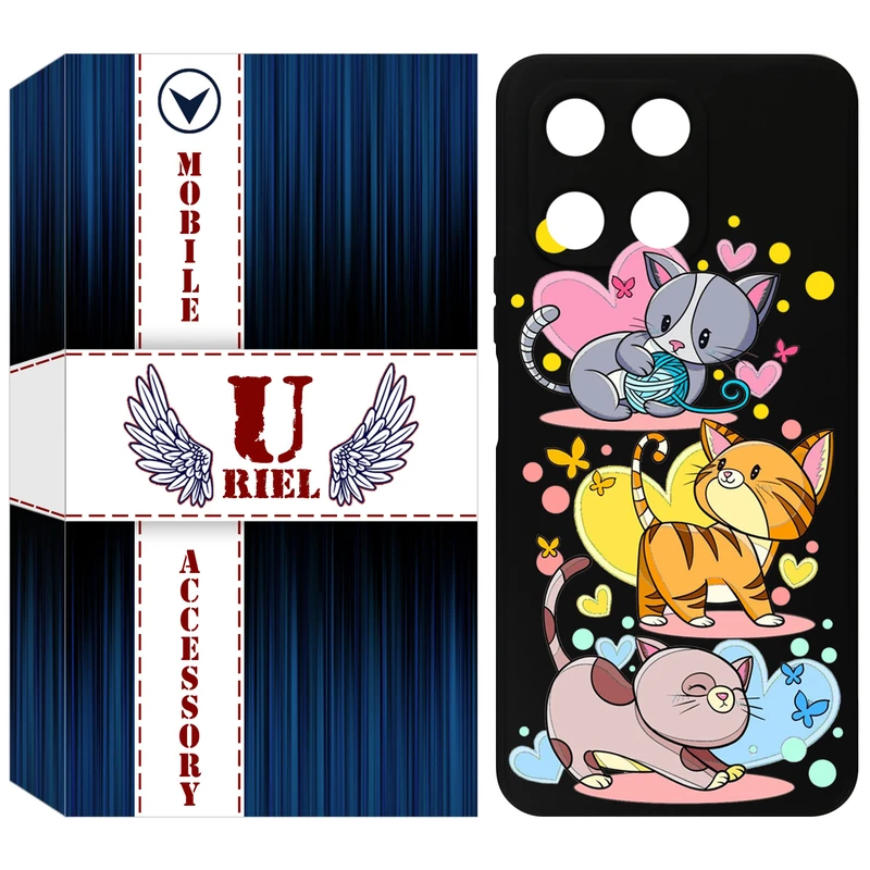 کاور یوریل مدل KSH کد 6 طرح گربه مناسب برای گوشی موبایل آنر X6A / X6A Plus