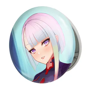 آینه جیبی خندالو طرح لوسی انیمه سایبرپانک مدل تاشو کد 23980 