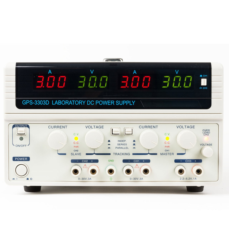منبع تغذیه جی پی اس لیمیتد مدل GPS-3303D سه کانال 30ولت 3 آمپر تراکینگ