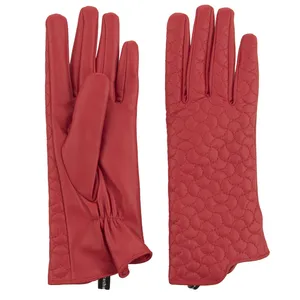 دستکش زنانه چرم مشهد مدل Red R170