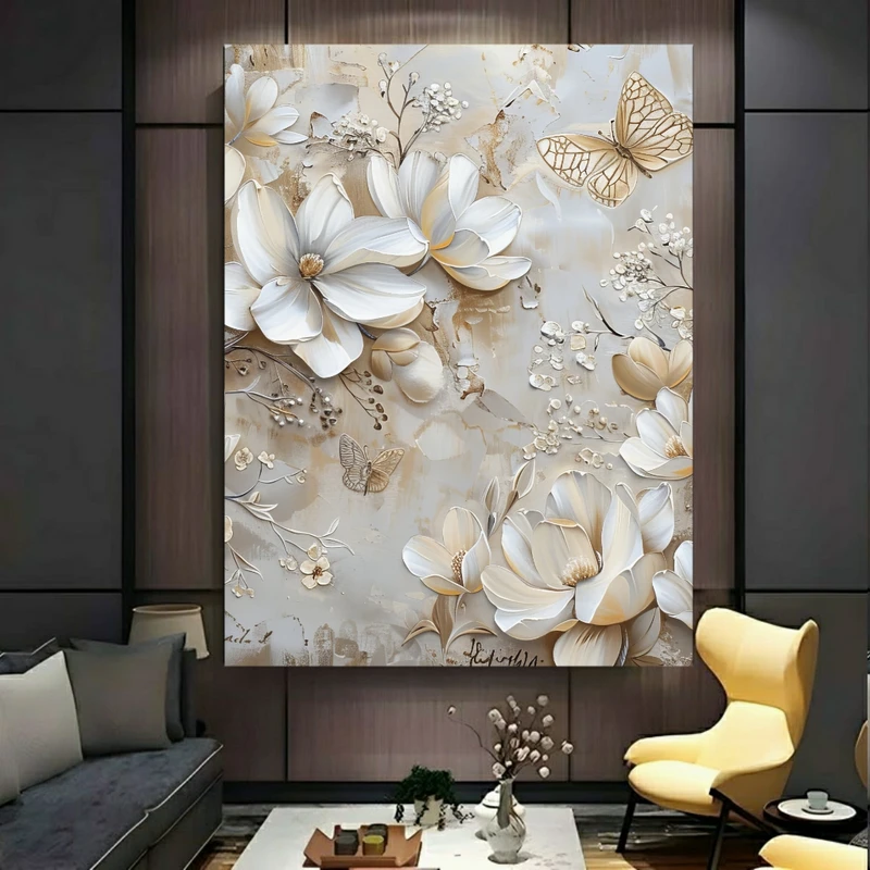 پوستر پارچه ای طرح مخمل نقاشی گل مدل سرامیکی کد FP106410