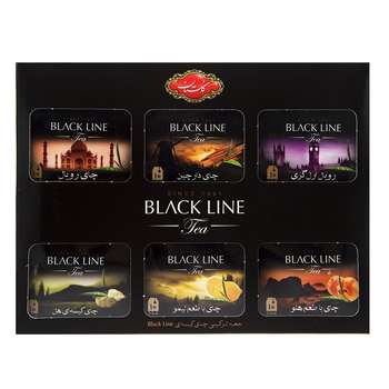 چای کیسه ای ترکیبی گلستان مدل Black Line بسته 60 عددی