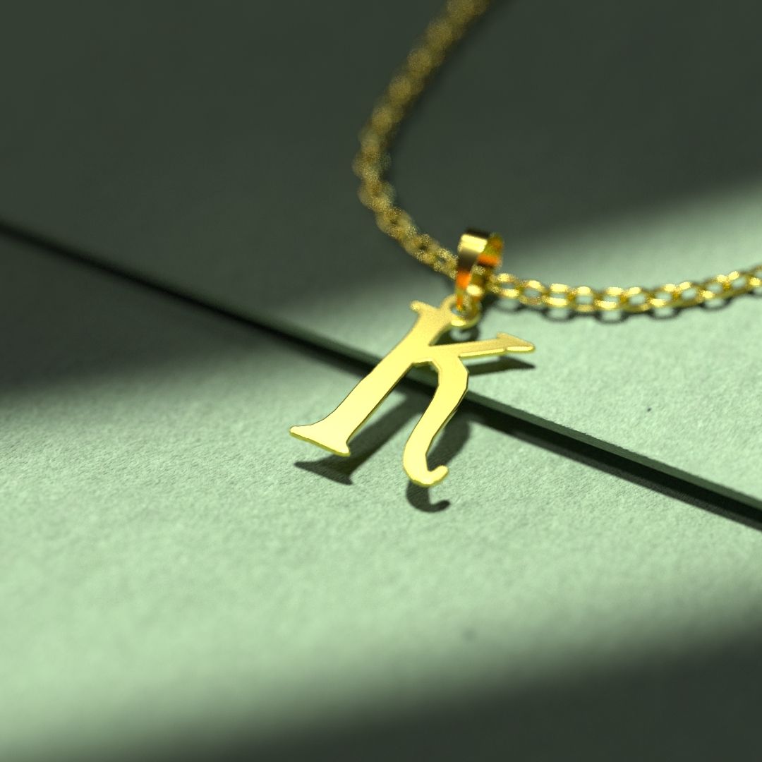 گردنبند طلا 18 عیار زنانه مدوپد مدل حرف K کد H2-1-1453 -  - 2