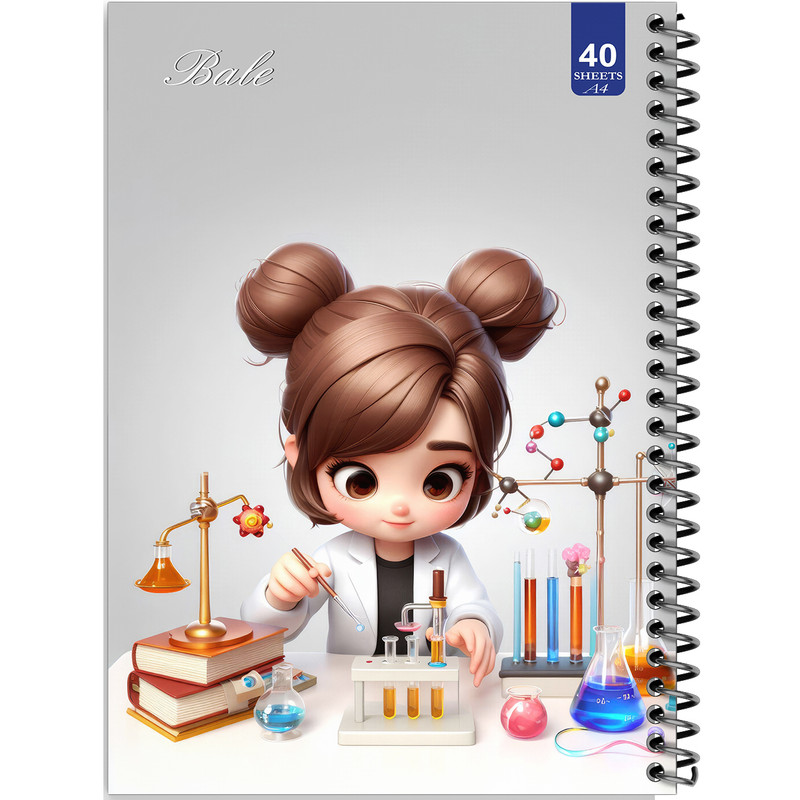 دفتر نقاشی 40 برگ انتشارات بله طرح دختر دانشمند کد A4-K707
