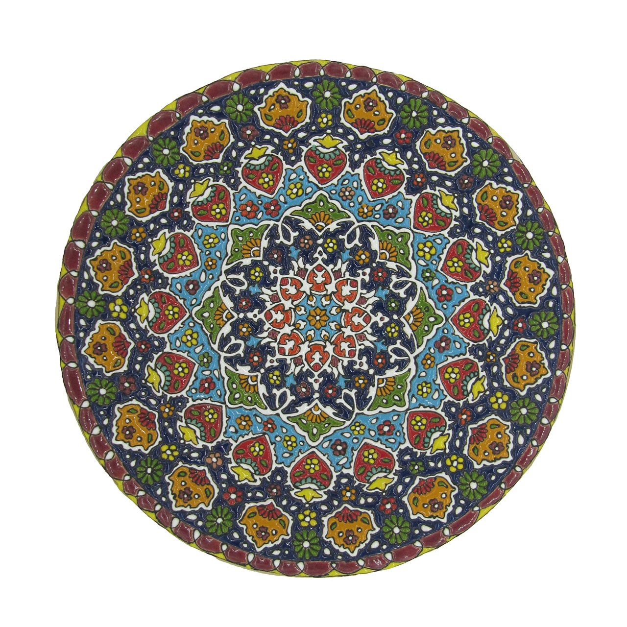 بشقاب سفالی مینا کاری گالری راویس مدل C6904