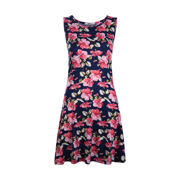 پیراهن زنانه افراتین مدل آنا گل کد 95921 رنگ سرمهای