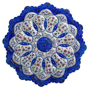 بشقاب مسی میناکاری شده گالری مند کد MN07