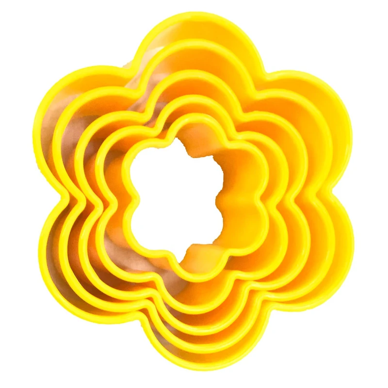 کاتر شیرینی مدل گل شش پر مجموعه ی 5 عددی کد 1022