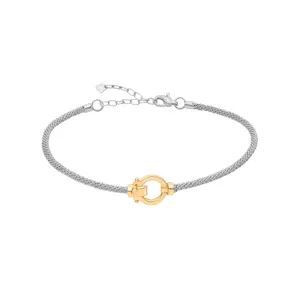 دستبند النگویی طلا 18 عیار زنانه ماوی گالری مدل مت و امگا دو 