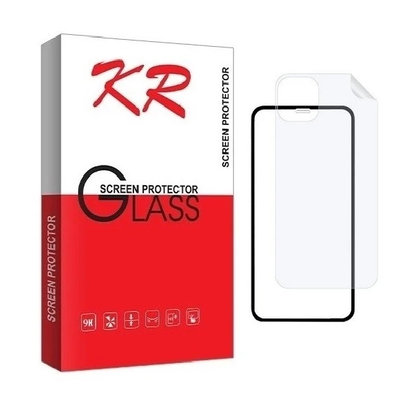 محافظ صفحه نمایش کی آر مدل 2FN مناسب برای گوشی موبایل اپل iPhone 12pro به همراه محافظ پشت گوشی