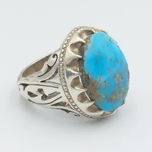 انگشتر نقره مردانه مدل فیروزه کد 20606