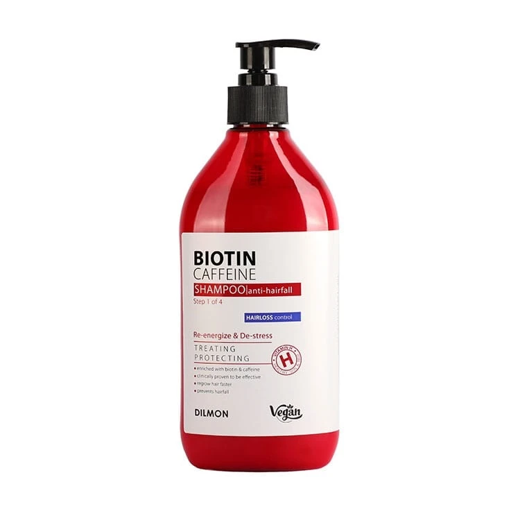 شامپو ضد ریزش مو دیلمون مدل بیوتین مناسب برای انواع مو حجم 385 میلی لیتر