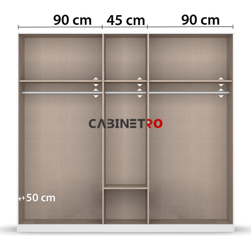 کمد لباس فلفور کابینت مدل S225cm MDF