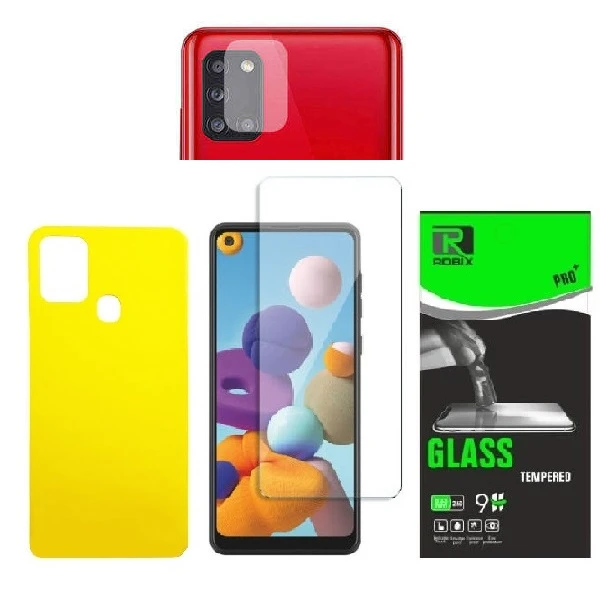 محافظ صفحه نمایش  روبیکس مدل SA-A21s مناسب برای گوشی موبایل سامسونگ Galaxy A21s به همراه محافظ لنز دوربین و محافظ پشت گوشی