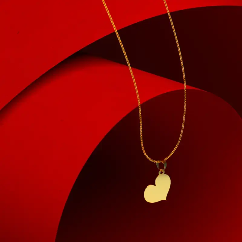 گردنبند طلا 18 عیار زنانه مدوپد مدل قلب کد E1144