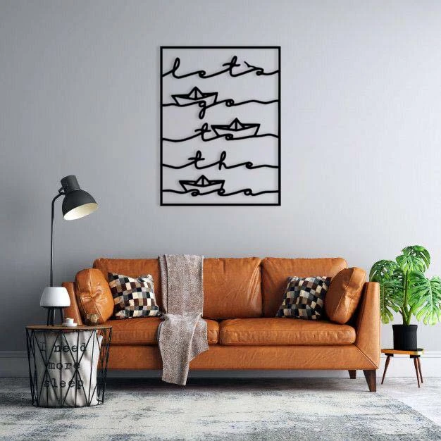 استیکر دیواری ماهوت طرح lets go to the sea