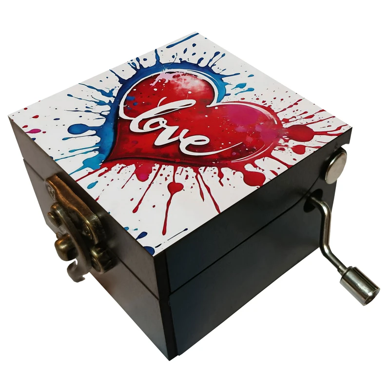 جعبه موزیکال مدل هندلی طرح love عشق قلب کد 2027