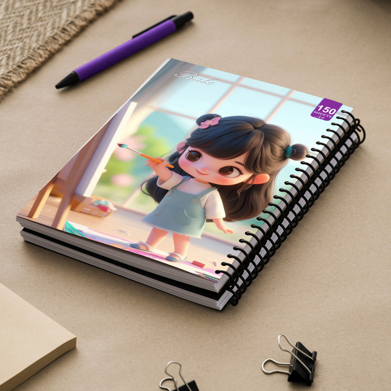 دفتر نقاشی 150 برگ  انتشارات بله مدل رحلی طرح فانتزی دخترانه کد A4-P464