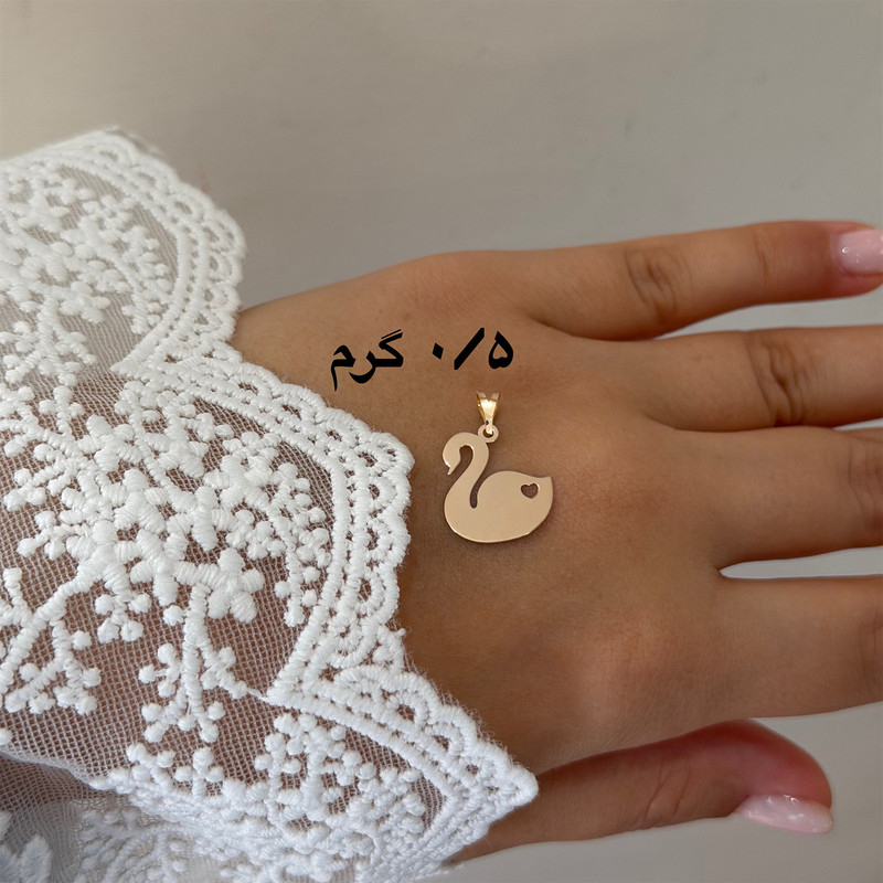 آویز گردنبند طلا 18 عیار زنانه فرشته مدل قو کد WNL-000400