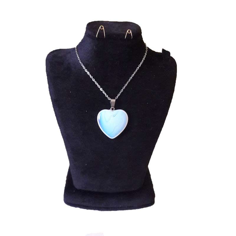 گردنبند دخترانه مدل قلب اوپال
