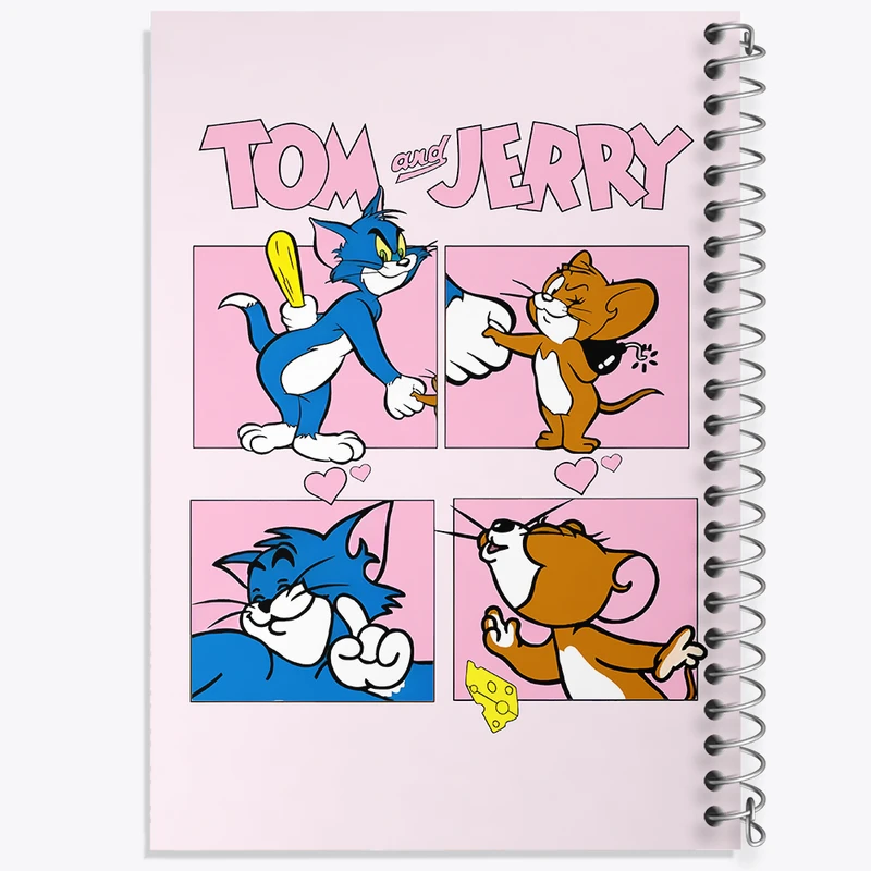 دفتر ژورنال نویسی 50 برگ خندالو مدل نقطه ای طرح تام و جری (Tom And Jerry) کد N5791
