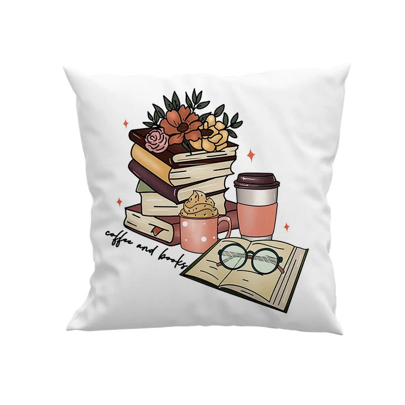 کوسن پاد آفرین مدل قهوه و کتاب ها کد DKK442