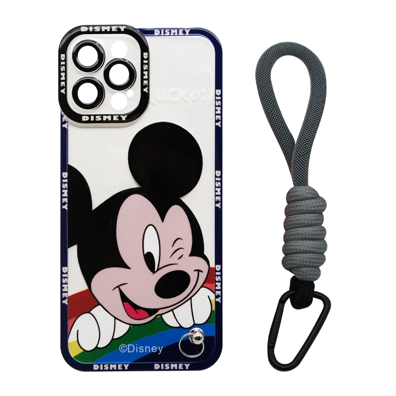 کاور مدل Mickey Mouse مناسب برای گوشی موبایل اپل iPhone 12 Pro Max به همراه بند آویز