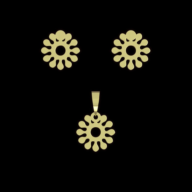 نیم ست طلا 18 عیار زنانه مدوپد مدل هندسی کد NA12388