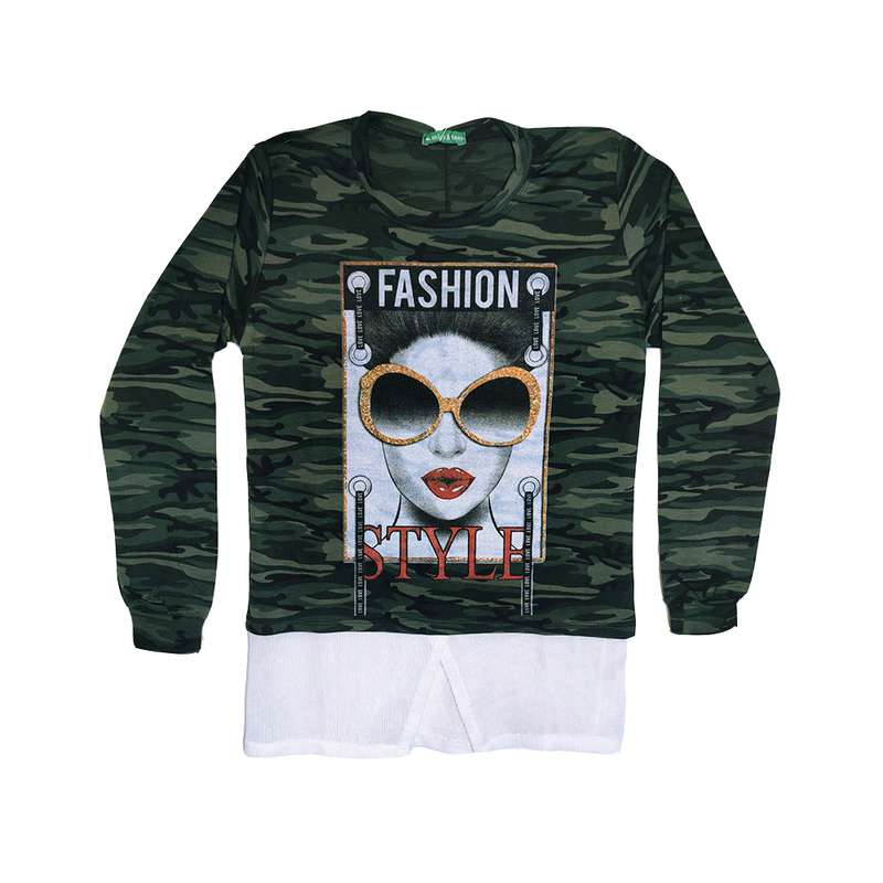 سویشرت دخترانه مدل چریکی C1