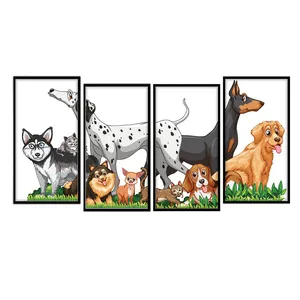 تابلو اتاق کودک و نوزاد بکلیت طرح حیوانات جنگل مدل B-262 مجموعه 4 عددی