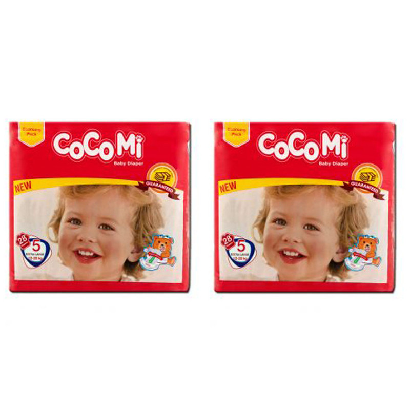 پوشک کوکومی مدل pack سایز5 بسته 28 عددی مجموعه دو عددی