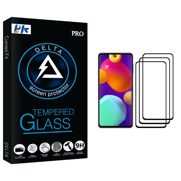 محافظ صفحه نمایش پی کی مدل Delta Glass مناسب برای گوشی موبایل سامسونگ Galaxy M62 بسته سه عددی