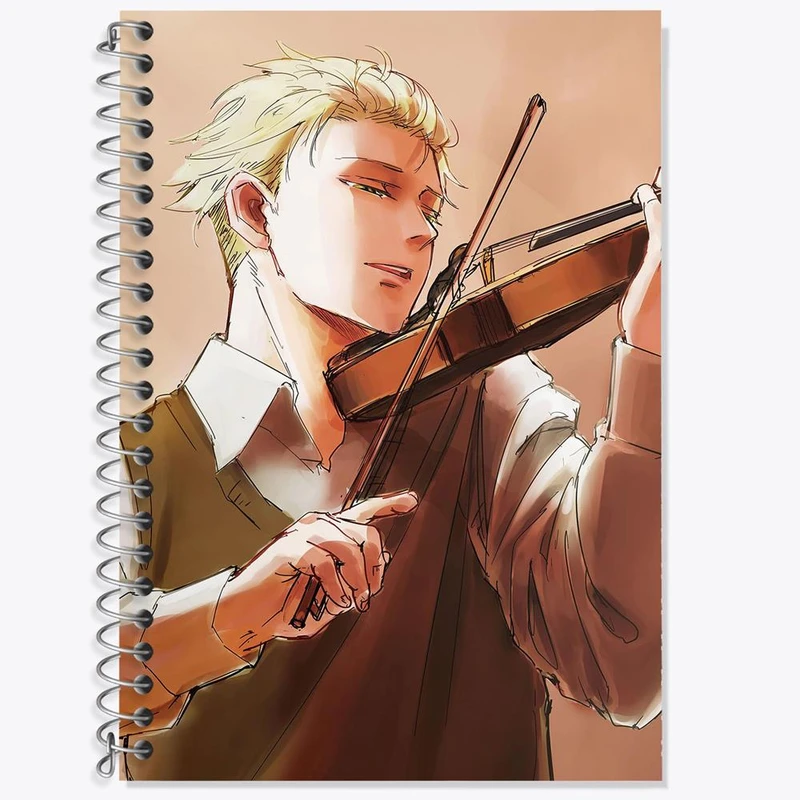 دفتر زبان 50 برگ خندالو مدل سه خط طرح لوید فورجر انیمه اسپای ایکس فمیلی Spy x Family کد 24209