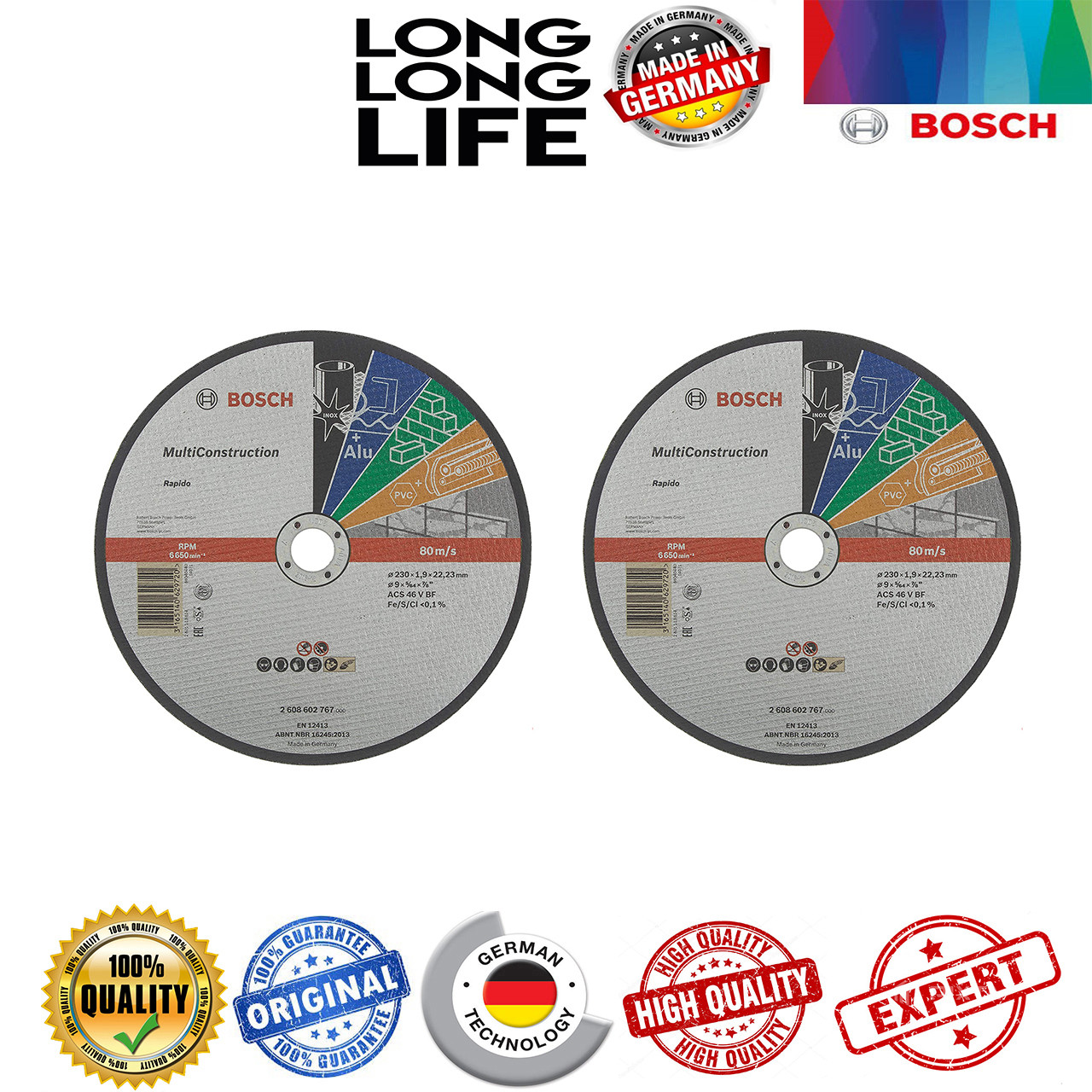 صفحه برش بوش مدل 230 Multi Construction مجموعه 2 عددی