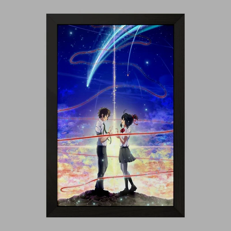 تابلو خندالو مدل تاکی تاچیبانا و میتسویا میامیزو انیمه یورنیم Your Name  کد 16299