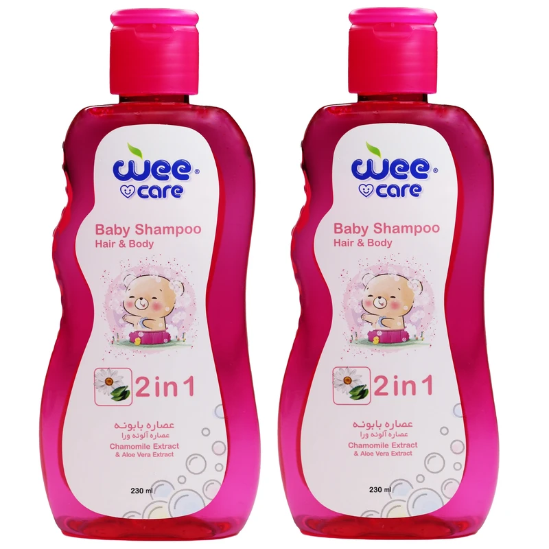 شامپو سر و بدن کودک وی کر مدل عصاره آلوئه ورا و عصاره بابونه حجم 230 میلی لیتر بسته 2 عددی