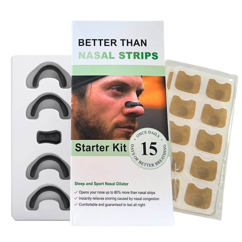 گیره بینی بهبود تنفس مدل تایتان مجموعه 4 عددی به همراه چسب بینی بسته 15 عددی