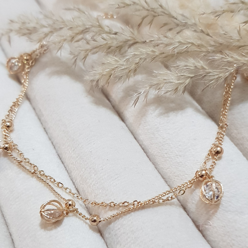 پابند زنانه وای اس ایکس مدل دولاین گوی تک نگین 179 پابند زنانه وای اس ایکس مدل دولاین گوی تک نگین 179