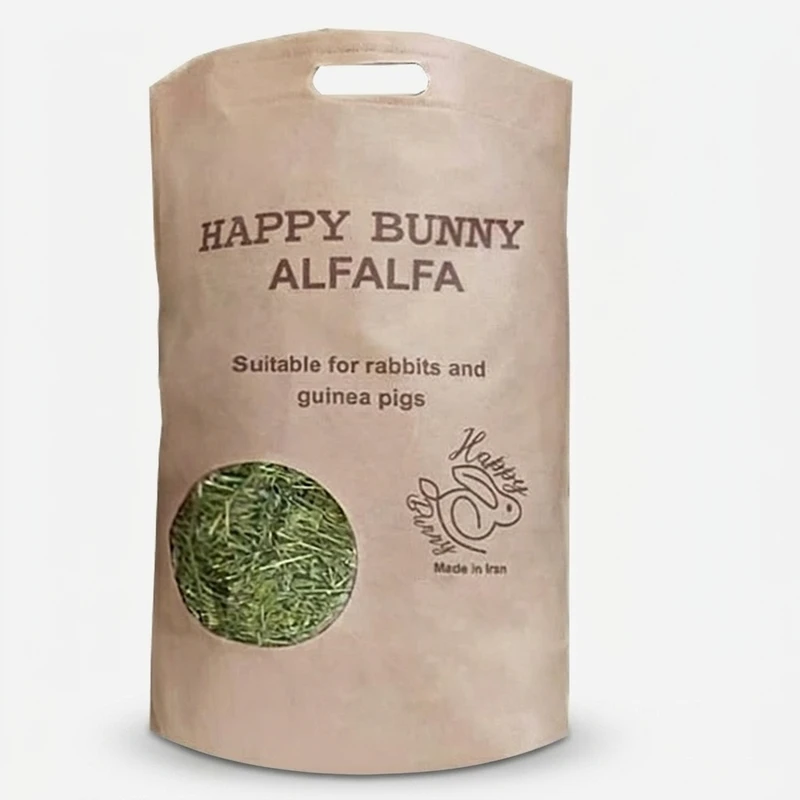 یونجه خشک خرگوش و خوکچه هپی بانی مدل ALFALFA وزن 1000 گرم